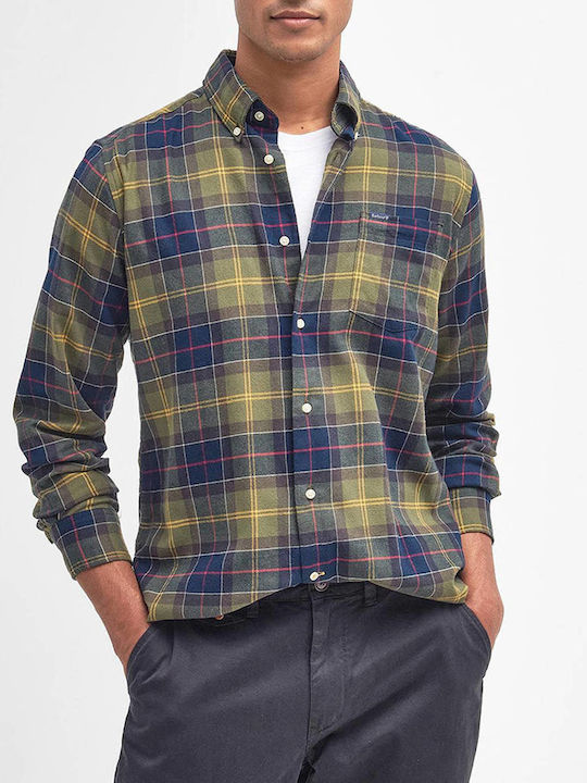 Barbour Men's Shirt Long Sleeve Cotton Checked Multi