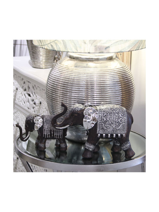 Figurină Decorativă Alexandra House Living Elefant Negru Argintiu Plastic 31 X 23 X 16 Cm