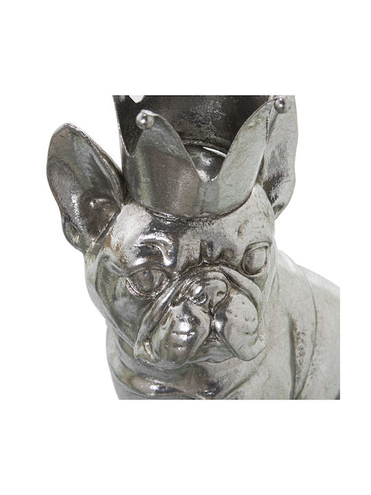 Decorative Figure Alexandra House Living Silver Plastic Material Dog Crown 14 X 18 X 25 Cm