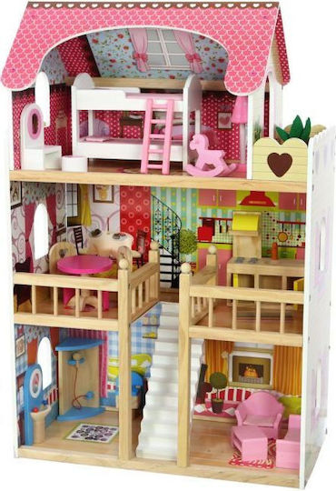 Ecotoys Ξύλινο Κουκλόσπιτο 60εκ.
