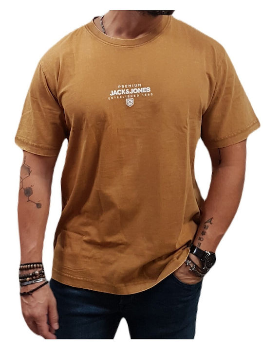 Jack & Jones T-shirt Bărbătesc cu Mânecă Scurtă Nuthatch, Brown