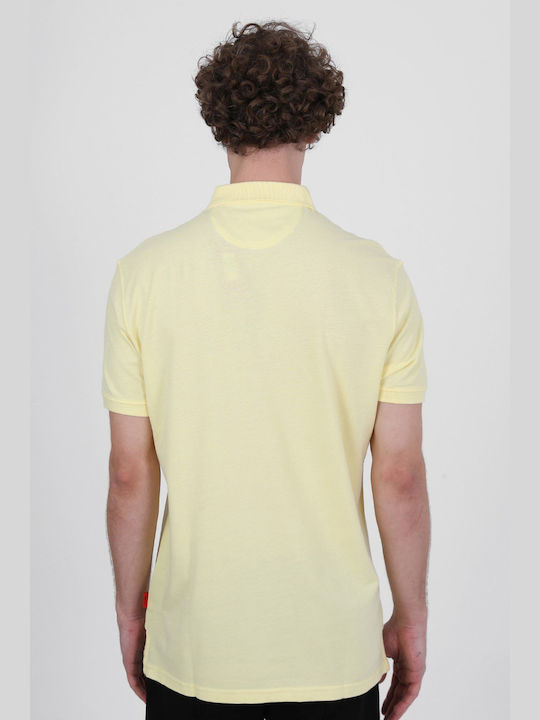 John Frank Men's Short Sleeve Blouse Polo Yellow