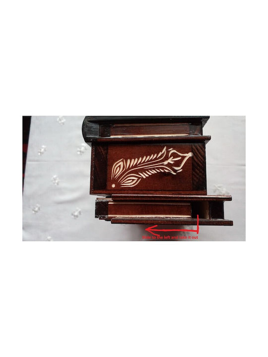 Magic Puzzle Box Κουτί Κοσμημάτων Ξύλινο Κόκκινη
