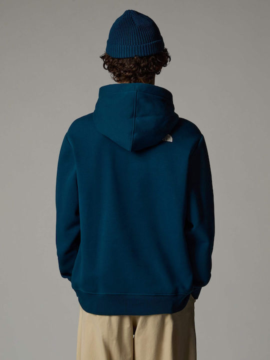 The North Face Graphic Men's Sweatshirt with Hood Midnight Petrol