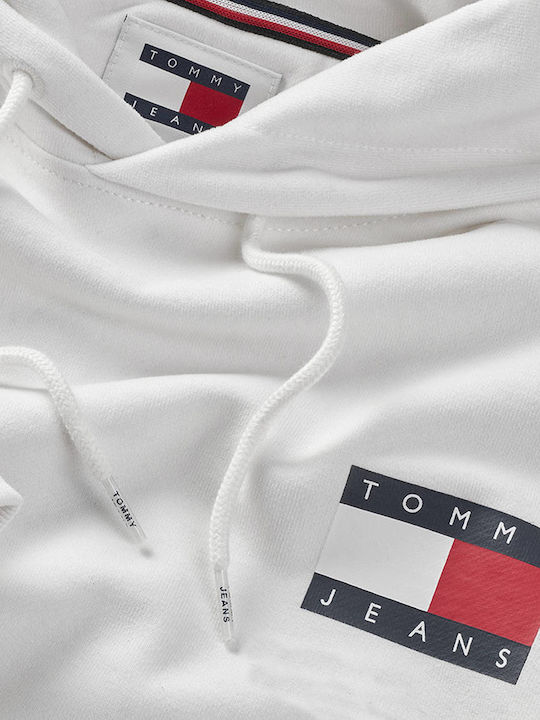 Flag Sweatshirt with Hood White