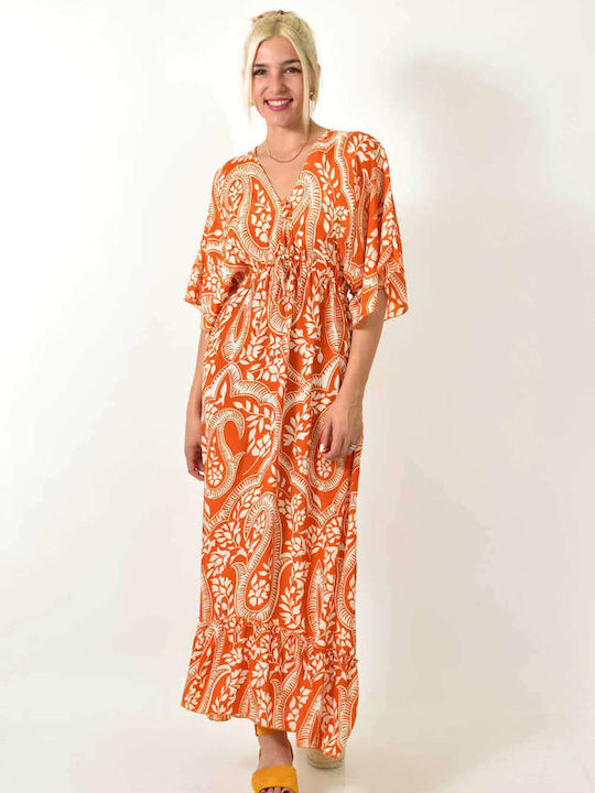 Potre Summer Maxi Evening Dress Orange