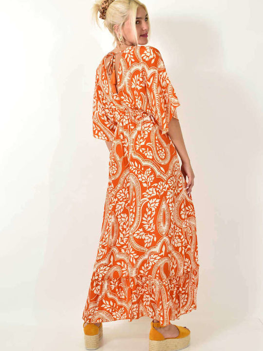 Summer Maxi Evening Dress Orange