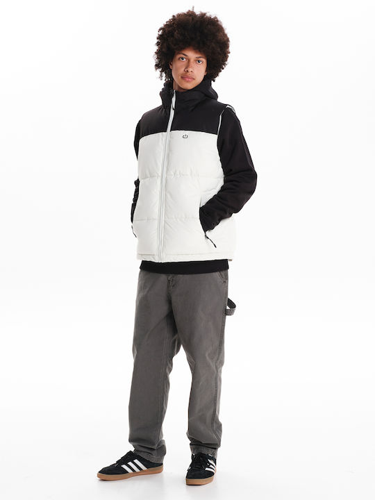 Безръкавно Зимно Puffer Мъжко Яке Бяло