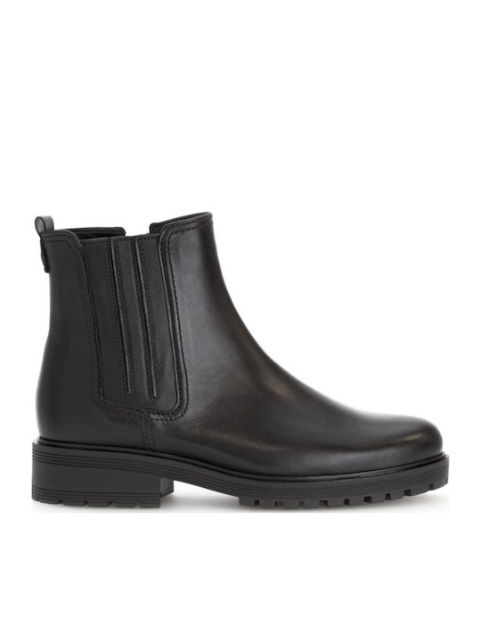 Leder Stiefeletten Damen Schwarz