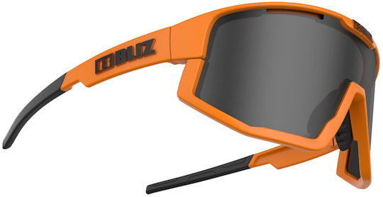 Bliz Fusion Cycling Glasses with Orange Frame and Mirror Lenses Dark Transparent