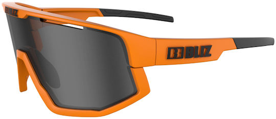 Bliz Fusion Cycling Glasses with Orange Frame and Mirror Lenses Dark Transparent