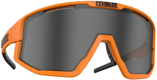 Bliz Fusion Cycling Glasses with Orange Frame and Mirror Lenses Dark Transparent