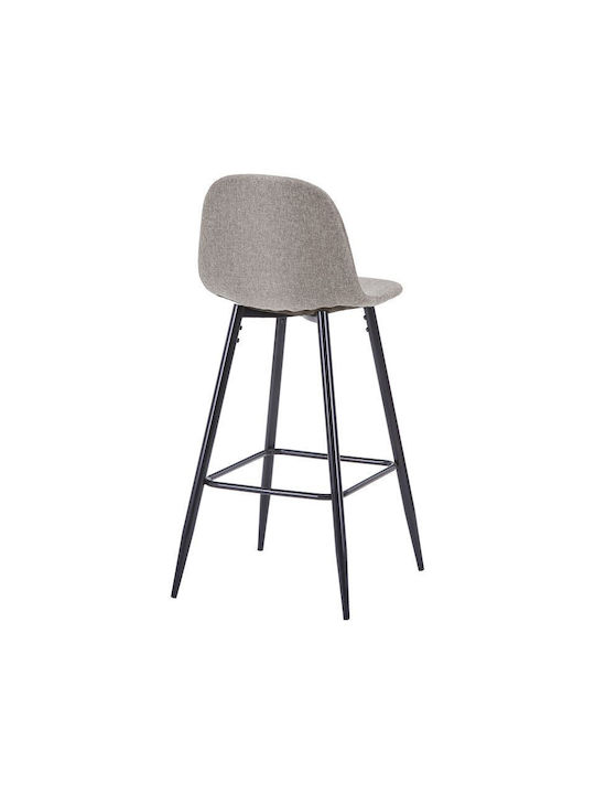 Stool Bar with Backrest Metallic Bella Light Grey / Black 41x47x93cm