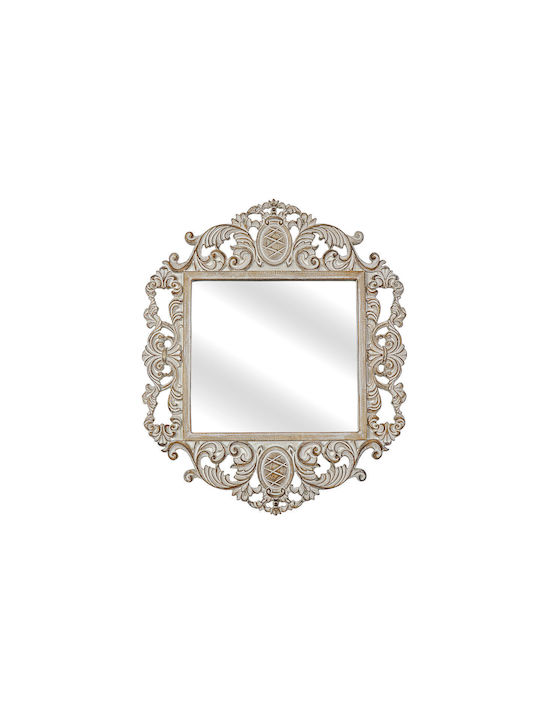 Romimex Wall Mirror with Beige Plastic Frame 37x31cm 1pcs