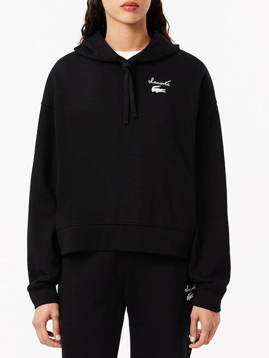 Lacoste Women's Hooded Sweatshirt Black