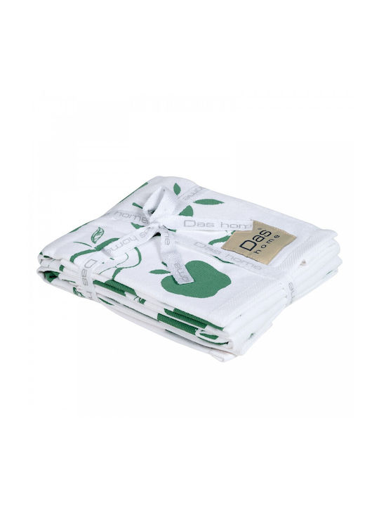 Das Home Tea Towel made of 100% Cotton in Green Color 40x60cm 2pcs