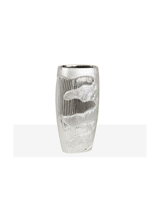 Romimex Decorative Vase Silver 16x9x30cm