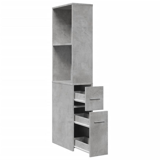 vidaXL Ντουλάπι Μπάνιου 22x41x135cm Γκρι