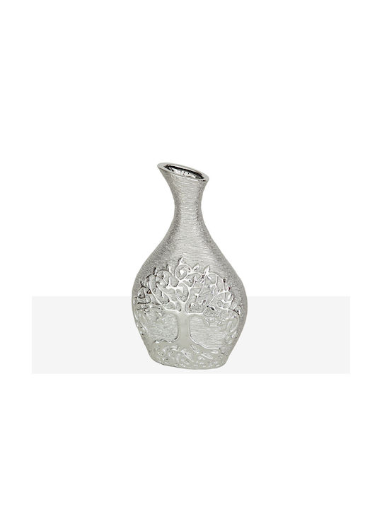 Romimex Decorative Vase Silver 15x8x26cm