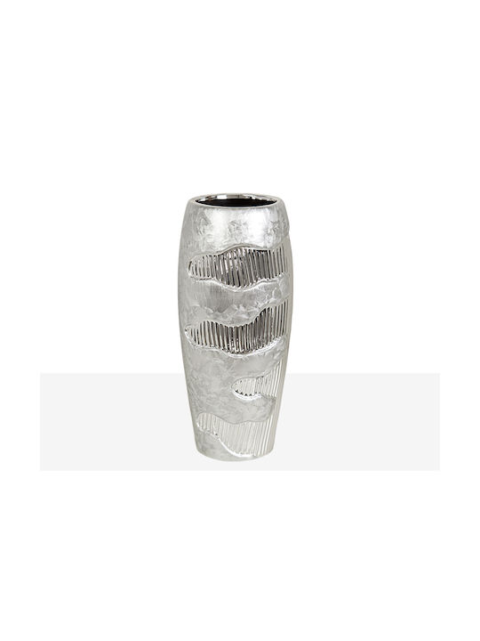 Romimex Decorative Vase Silver 14x14x30cm