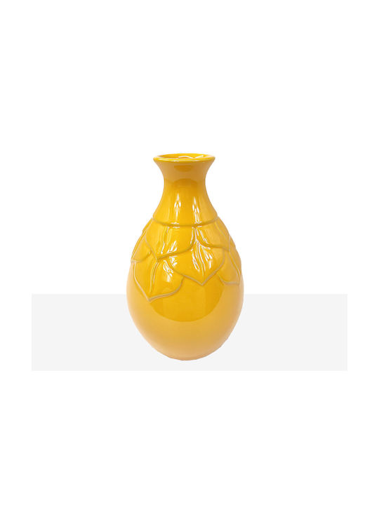 Romimex Decorative Vase Yellow 16x16x25cm