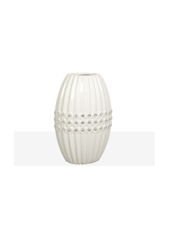 Romimex Decorative Vase White 19x13x29cm