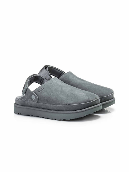 Ugg Australia Leather Clogs Gray