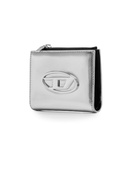 Diesel Small Leather Women's Wallet Coins Silver