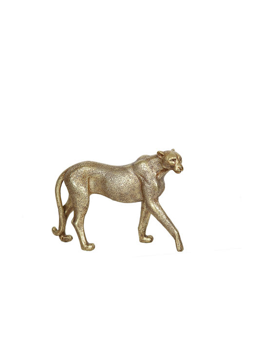 Figurină decorativă Romimex leopard din rășină aurie 28 X 19 X 7 cm