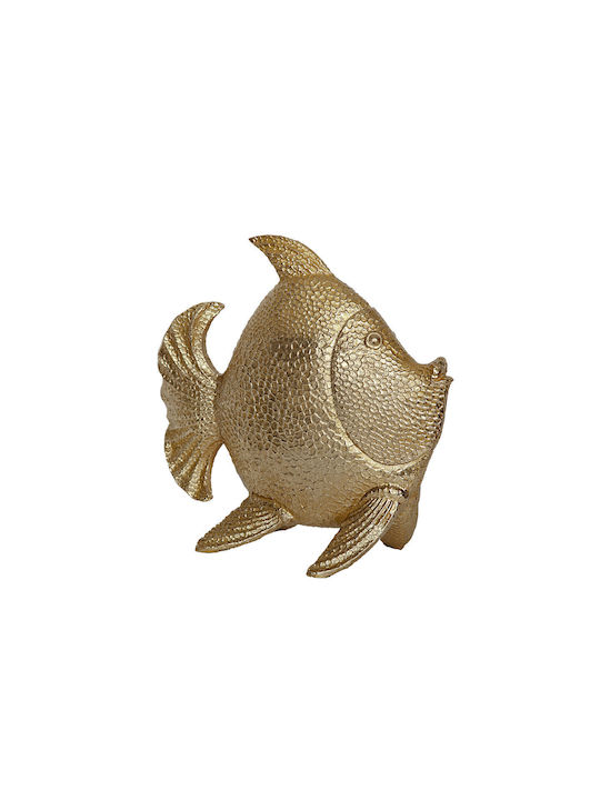 Decorative Figure Romimex Gold Resin Fish 36 X 34 X 17 Cm