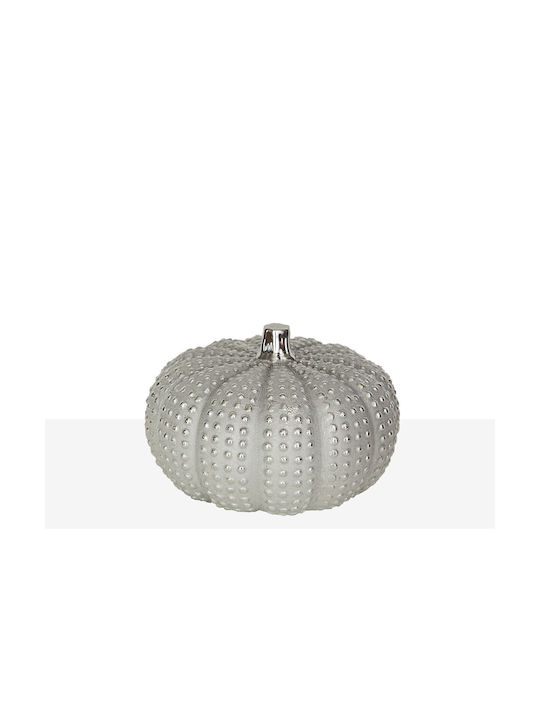 Romimex Decorative Figure Silver Porcelain Pumpkin 20 X 14 X 20 Cm