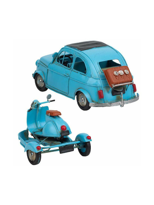 Decorative Figure Alexandra House Living Light Blue Iron Abs Motorcycle Tow 10 X 10 X 34 Cm