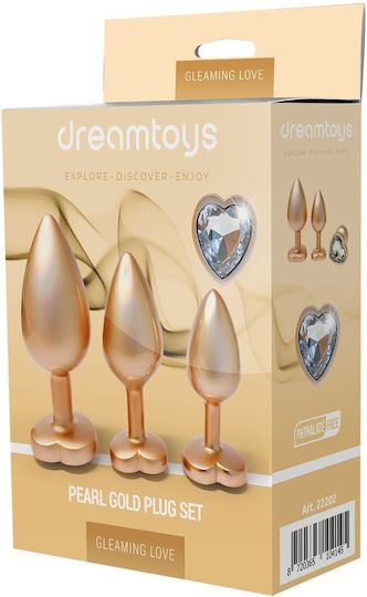 Dream Toys Gleaming Πρωκτικές Σφήνες Σετ Χρυσές 3τμχ