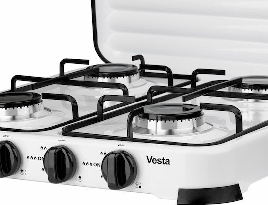 Vesta EGC02W Επιτραπέζια Εστία Υγραερίου με 4 Εστίες Λευκή