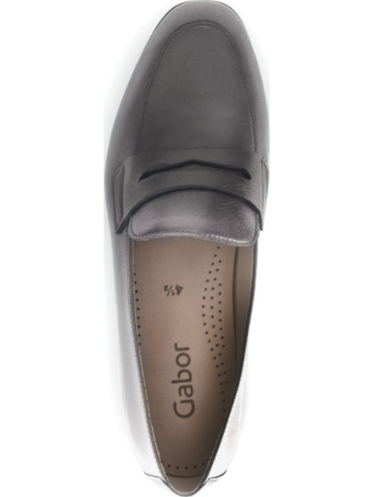 Leder Damen Loafers in Schwarz Farbe