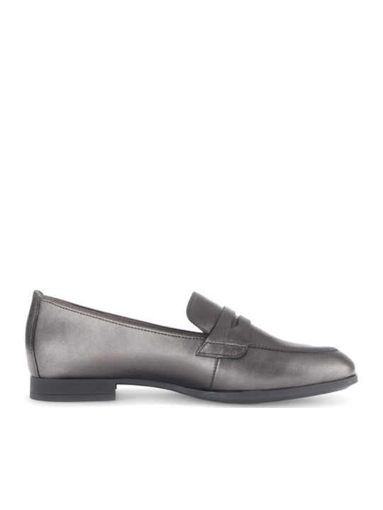 Leder Damen Loafers in Schwarz Farbe