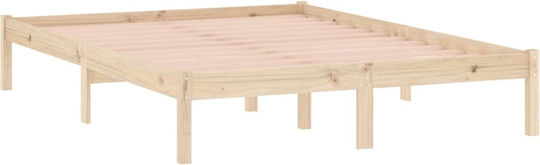 Vidaxl Bed Frame Without Mattress 137x190cm Solid Pine Wood 1 Piece Single Brown