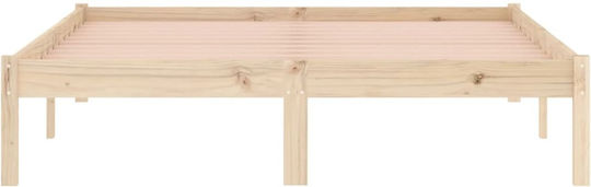 Vidaxl Bed Frame Without Mattress 137x190cm Solid Pine Wood 1 Piece Single Brown