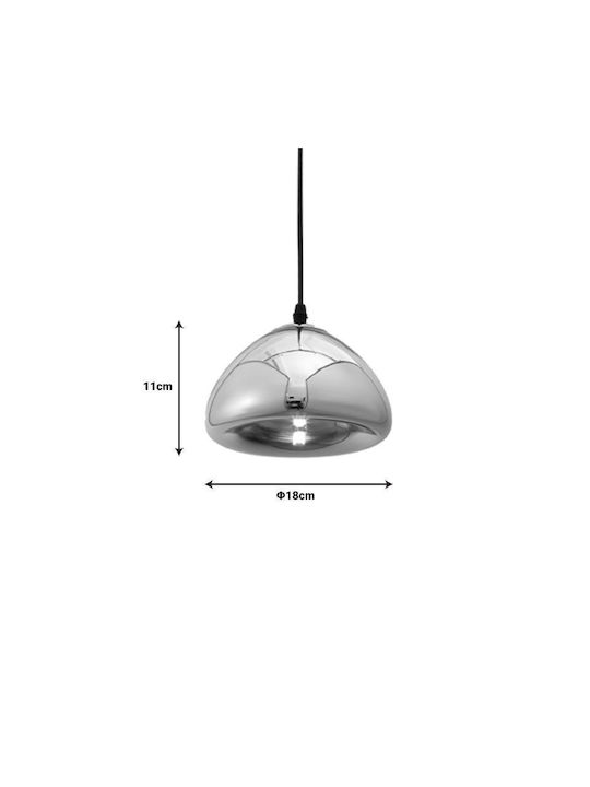 Pakketo Ovalone Pendant Light for Socket E27 Silver