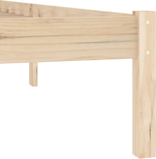 Vidaxl Bed Frame Without Mattress 137x190cm Solid Pine Wood 1 Piece Single Brown