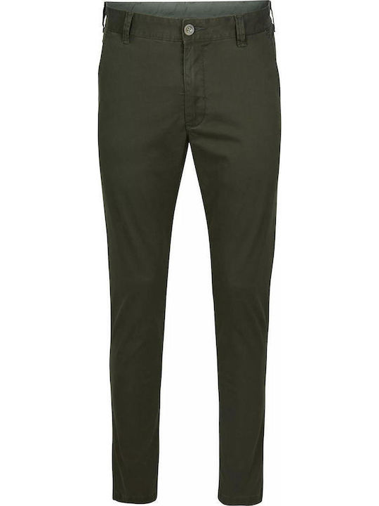 Pantaloni Chino cu Croială Slim Verde