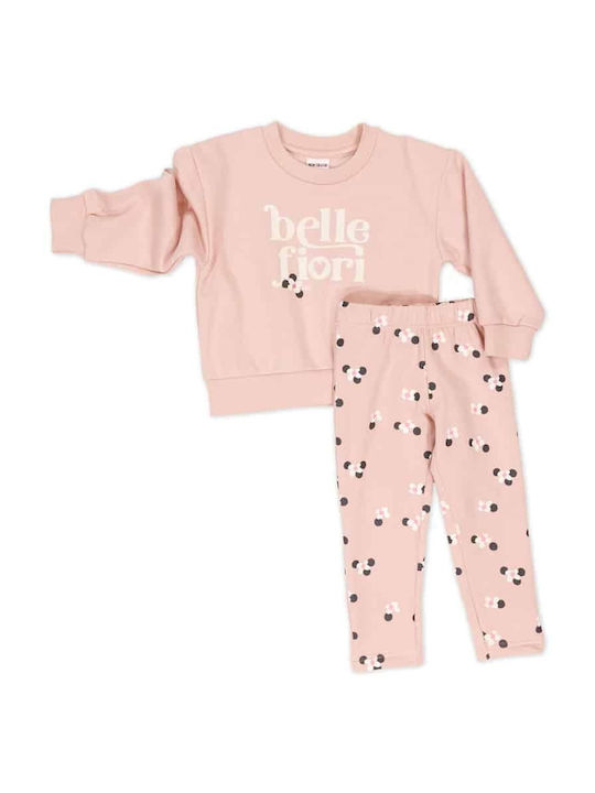 New College Kids Set with Leggings Winter 2pcs Pink