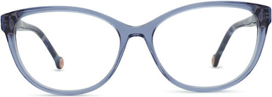 Carolina Herrera Plastic Eyeglass Frame Cat Eye Blue HER 0240 XP8