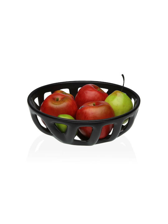 Versa Fruit Bowl Ceramic Black 26.4x8.5x26.4cm