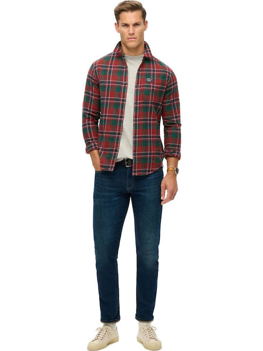 Lumberjack Long-sleeved Cotton Shirt Checked Buckshot Check Red