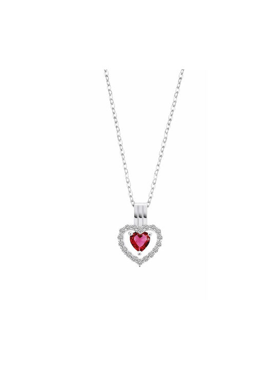 Lotus Watches Necklace with design Heart from Silver