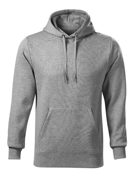 Malfini Men's Sweatshirt Jacket with Hood and Pockets Gray