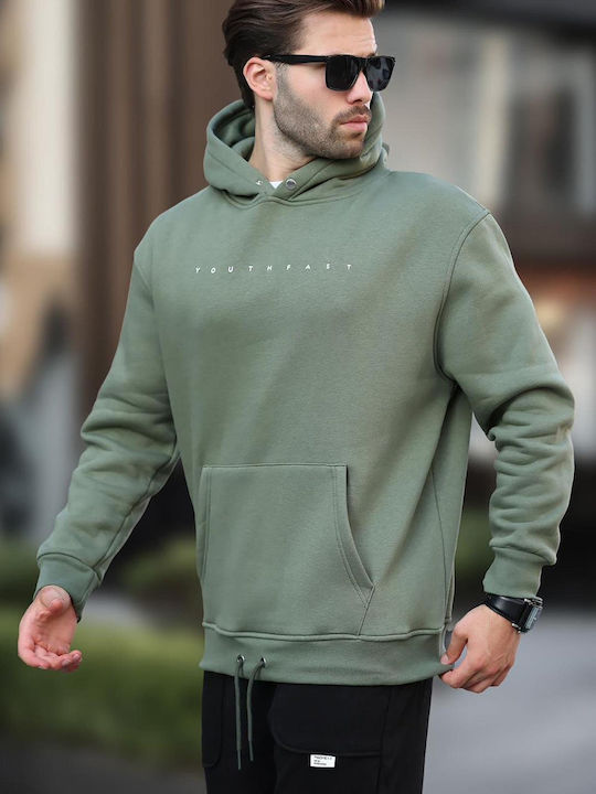 madmext Men's Sweatshirt with Hood Haki