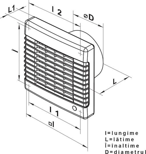 Vents Επιτοίχιος Εξαεριστήρας Μπάνιου 150mm