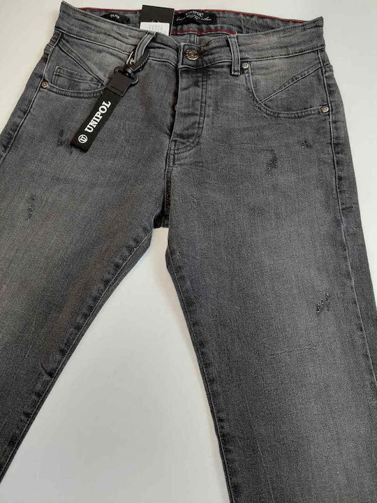 Ανδρικό Παντελόνι Τζιν Ελαστικό Slim Fit Γκρι